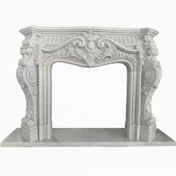 Italian carrara  natural indoor marble fireplace